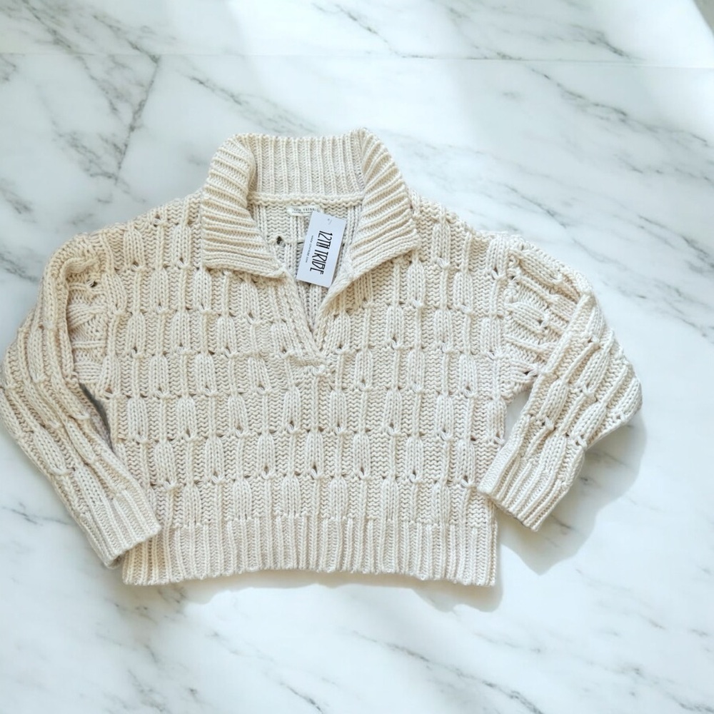 Cream Cable Knit Sweater - Picture 5 of 6